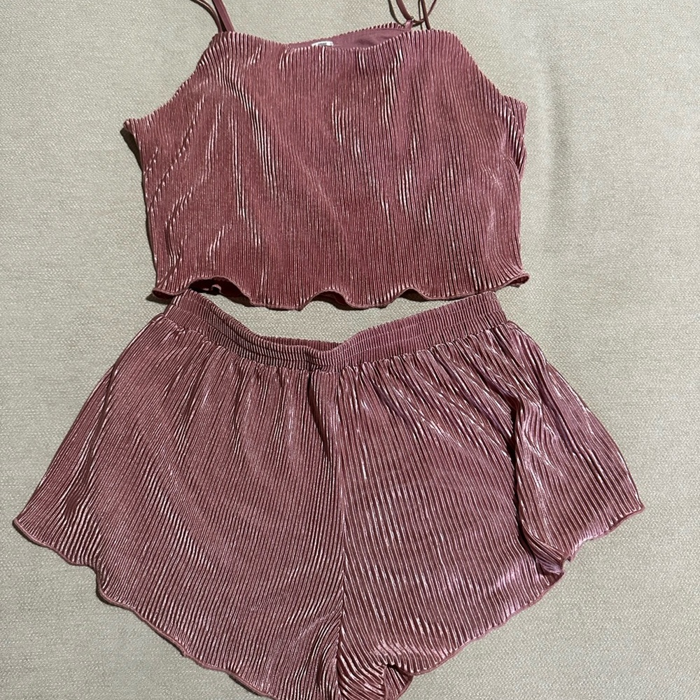 Pink Velvet Two-Piece pajamas set